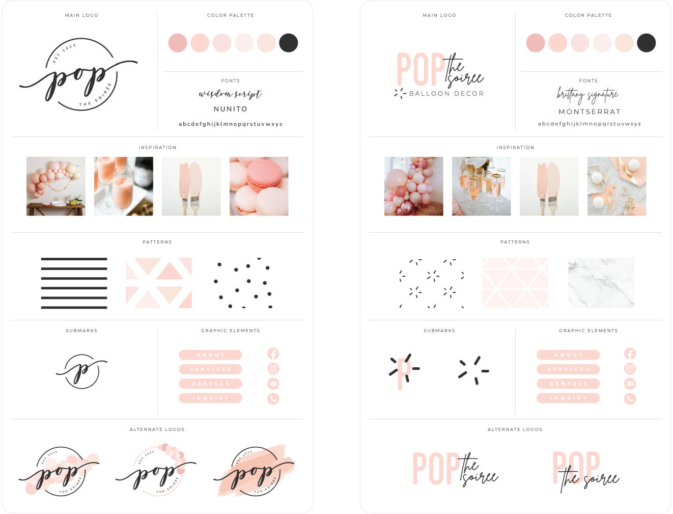 Moodboards describing some of the logo design process.